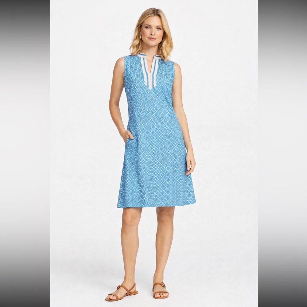 J.McLaughlin Ginny Catalina Cloth Sleeveless Dress neo diamond quilt pattern EUC